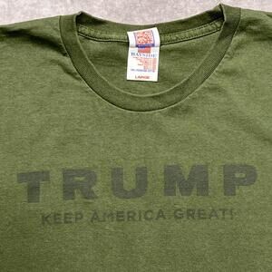 Bayside Shirt Mens Large Green Trump Keep America Great Political Tee